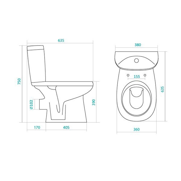 Унитаз компакт Santek Анимо горизонтальный выпуск 1WH110035