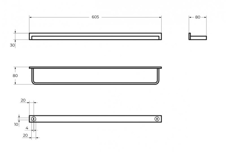 Полотенцедержатель подвесной 608х76 мм ART&MAX AM-F-8912