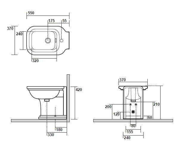 Биде Kerasan Waldorf 4121