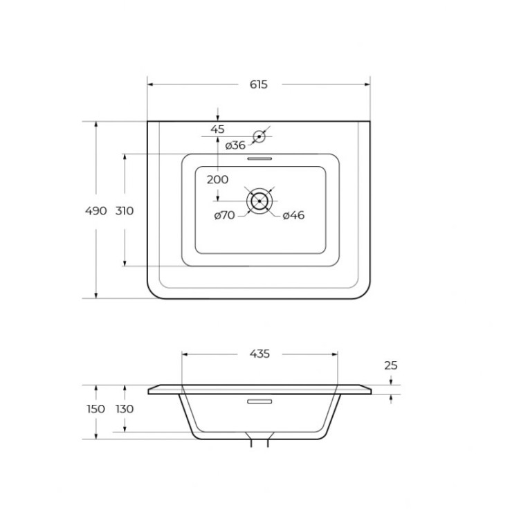 Тумба подвесная под раковину с выдвижным ящиком 64x50x42 Cezares 55803