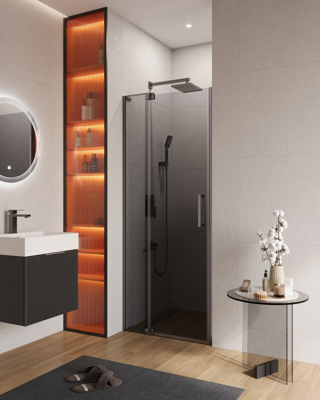 Душевая дверь в нишу SLIDER-B-1 Cezares SLIDER-B-1-100/110-GRIGIO-BORO