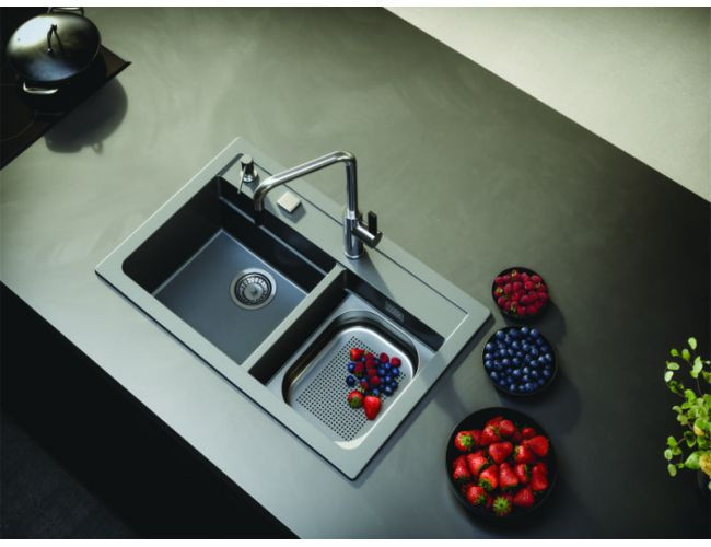 Мойка ALVEUS GRANITAL ATROX 50 CONCRETE - G81 в комплекте с сифоном 1132822,