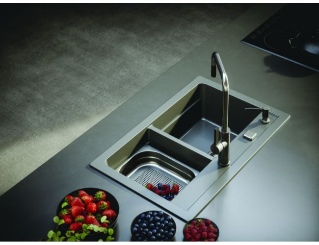 Мойка ALVEUS GRANITAL ATROX 50 CONCRETE - G81 в комплекте с сифоном 1132822,