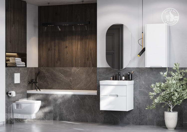 Шкаф навесной AQUATON Оливия правый белый матовый 1A254703OL01R