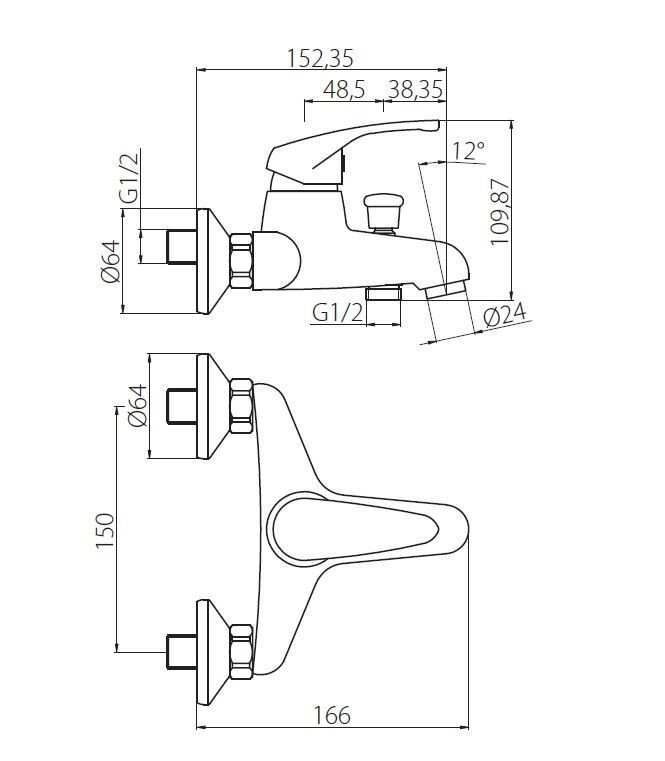 Смеситель для ванны Damixa Capital Start HFKS10000