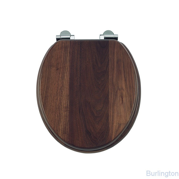 Сиденье на петлях с микролифтом, дерево, массив, цвет орех [S47]