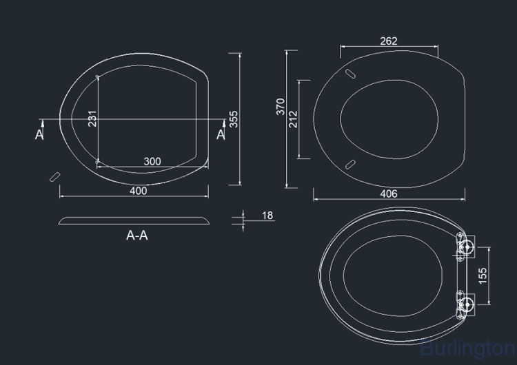 Сиденье на петлях с микролифтом, дерево, массив, цвет орех [S47]