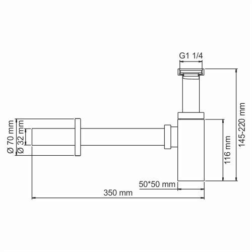 WasserKRAFT A096 Сифодля раковины