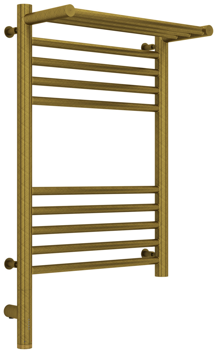 Полотенцесушитель электрический Сунержа Богема с полкой 3.0 600х400 / МЭМ левый Состаренная бронза