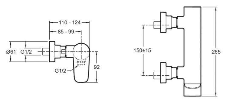 Смеситель для душа Jacob Delafon Aleo E72351-CP