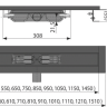 Водоотводящий желоб с порогами для перфорированной решетки, черный-мат Alcadrain APZ101BLACK Low
