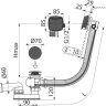 Сифон для ванны автомат с напуском воды через перелив, черный-мат Alcadrain A564BLACK