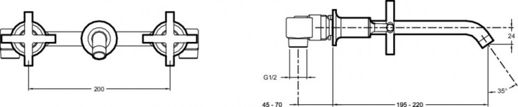Настенный смеситель Jacob Delafon PURIST E144153-CP