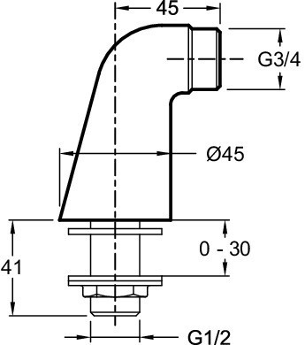 Коленное соединение Jacob Delafon ОБЩАЯ КАТЕГОРИЯ E75456-CP