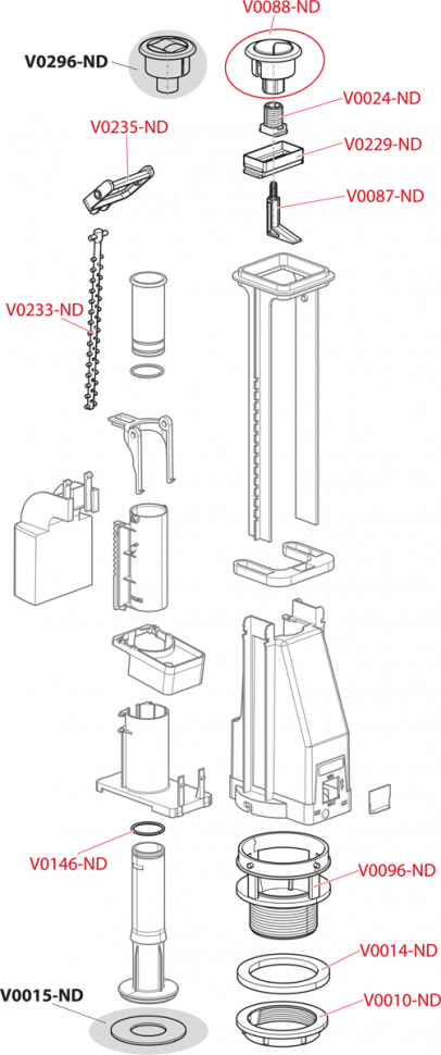 Сливной механизм с двойной кнопкой Alcadrain A08A