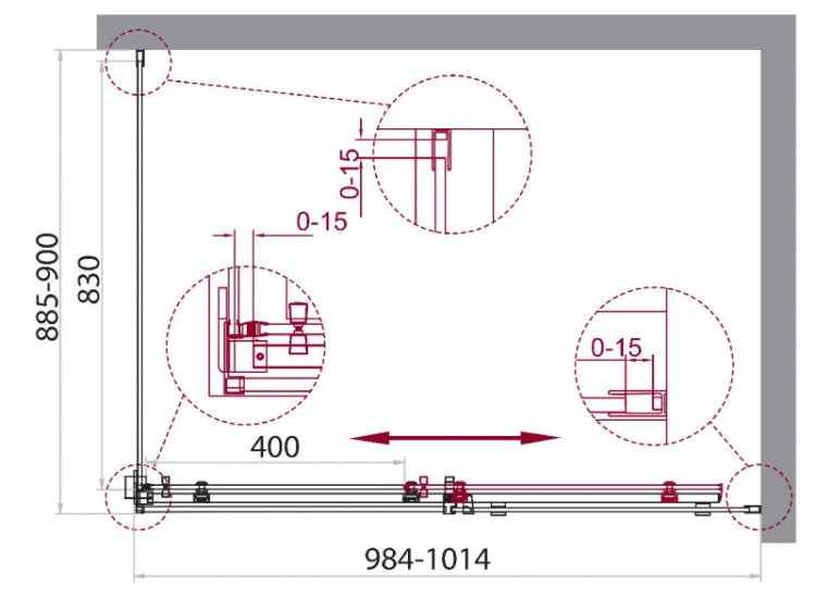 Душевой уголок BELBAGNO ACQUA-AH-1 BelBagno ACQUA-AH-1-130/100-C-Cr