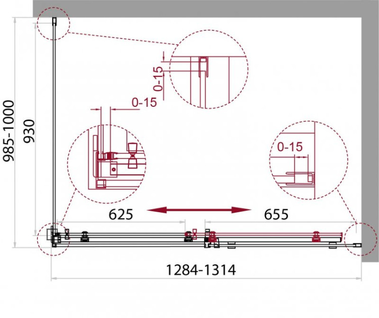 Душевой уголок BELBAGNO ACQUA-AH-1 BelBagno ACQUA-AH-1-130/100-C-Cr