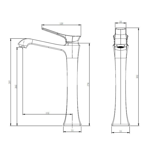 COMFORTY. Смеситель для раковины, картридж 35 мм, хром, FC066B-CCT
