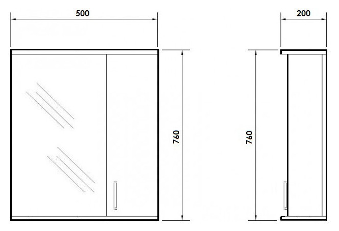 Зеркальный шкаф Orange Диана 50 с подсветкой