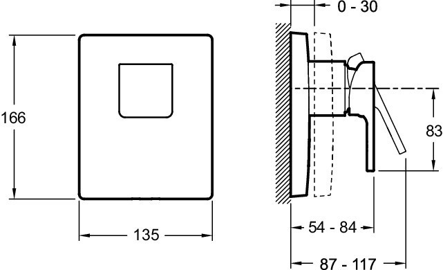 Встраиваемый смеситель на 1 выход Jacob Delafon STRAYT E98632-CP