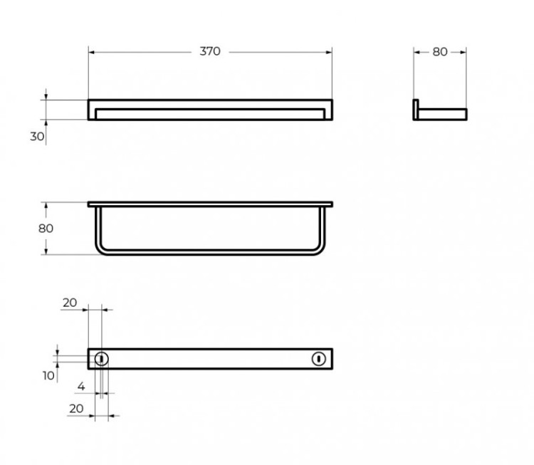 Полотенцедержатель, 370х76 Cezares CZR-F-8912A