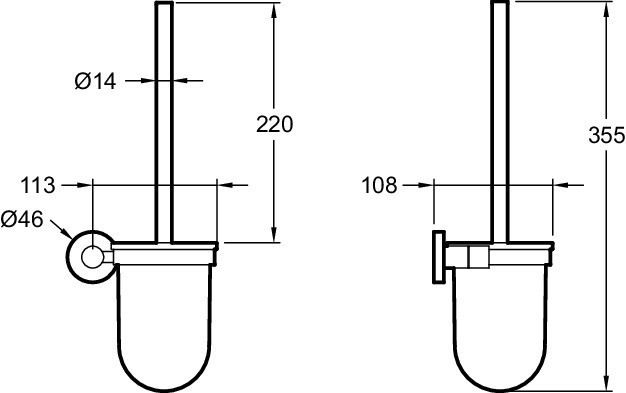 Туалетный ершик, 11,3 х 35,5 см. Jacob Delafon EO E77830-CP