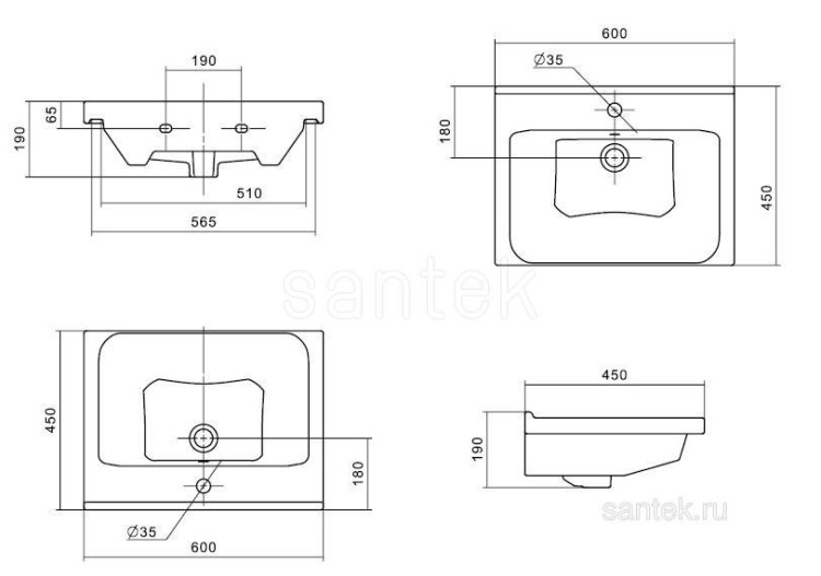 Раковина Santek Миранда 60 1WH302421