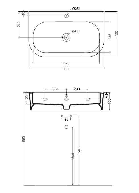 Раковина Kerasan Flo 3150