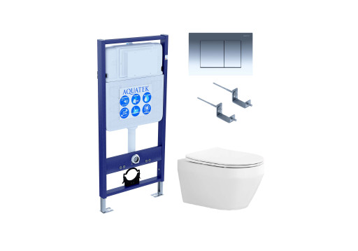 Комплект унитаз + инсталляция Aquatek SET AQUATEK ЛЕЯ-010 4в1