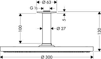 Верхний душ Hansgrohe Raindance 30 27494000