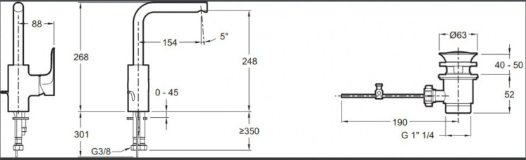 Смеситель для раковины Jacob Delafon Aleo E72278-CP