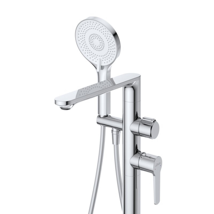 Напольный смеситель для ванны и душа, однорычажный с ручным душем Cezares LUX-VDP-01