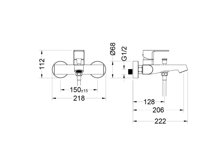 Душевой комплект наружного монтажа Aquatek ОБЕРОН AQ1230CR
