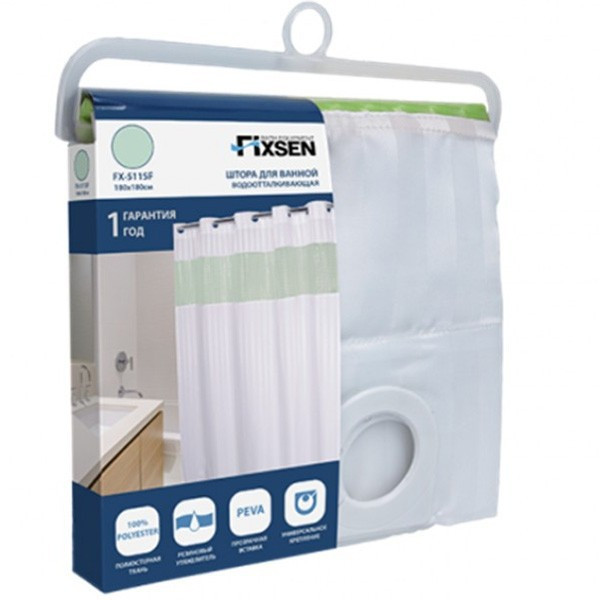 Штора для ванны Fixsen FX-5115F 180х180