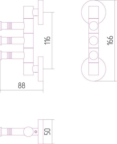 Полотенцедержатель Сунержа ВЕЕР-3 поворотный / L 88 (Золото) Золото