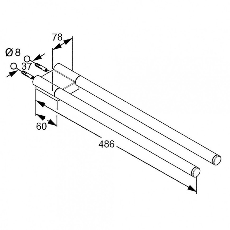Полотенцедержатель Kludi A-xes 4897705 двойной