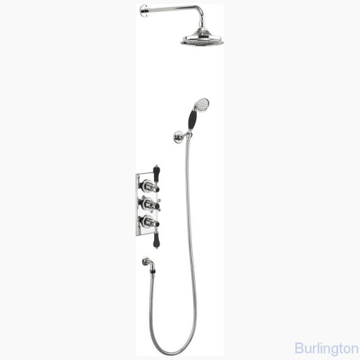 Душевая стойка c встроенным термостатом TF3S c душевой насадкой 6'', серия Black