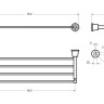 Полка для полотенец, 650x220x50 ART&MAX AM-F-8983
