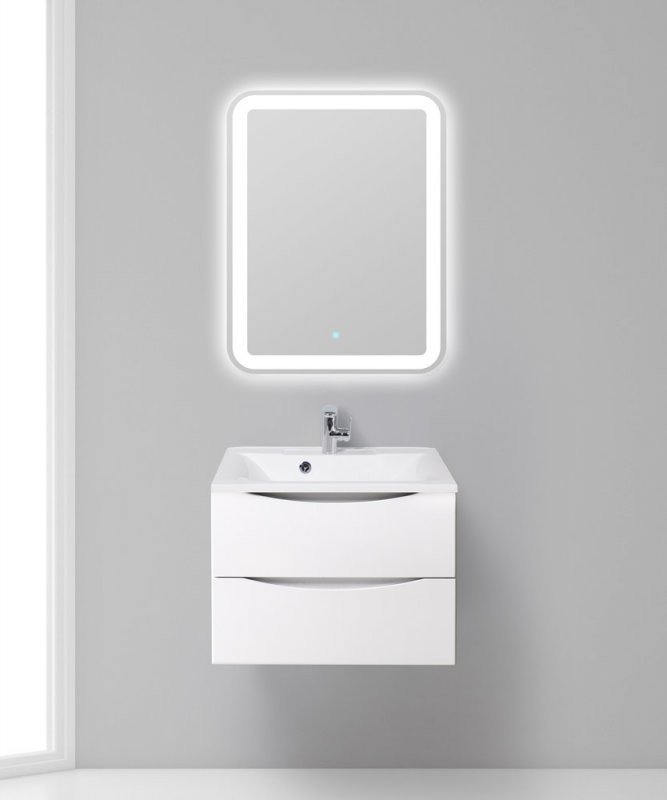 База под раковину подвесная с двумя выкатными ящиками, 650x450x500 BelBagno MARINO-650-2C-SO-BL-P