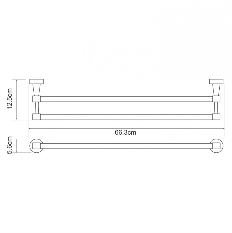WasserKRAFT Isen K-4040 Держатель полотенец двойной