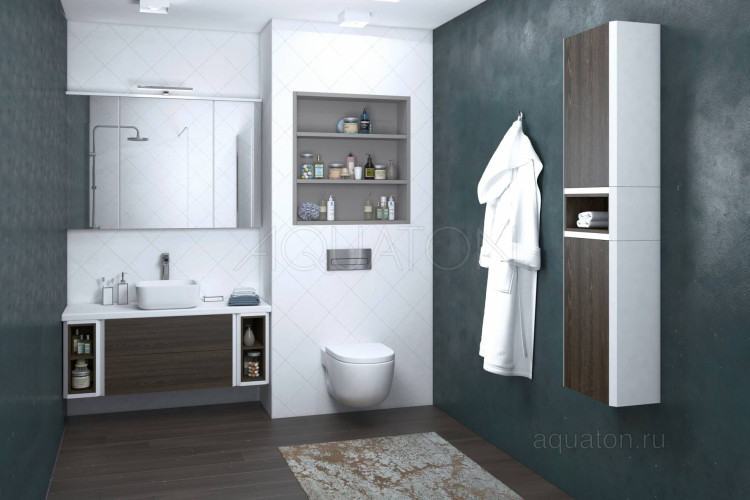 Зеркальный шкаф Aquaton Брук 120 белый 1A200802BC010