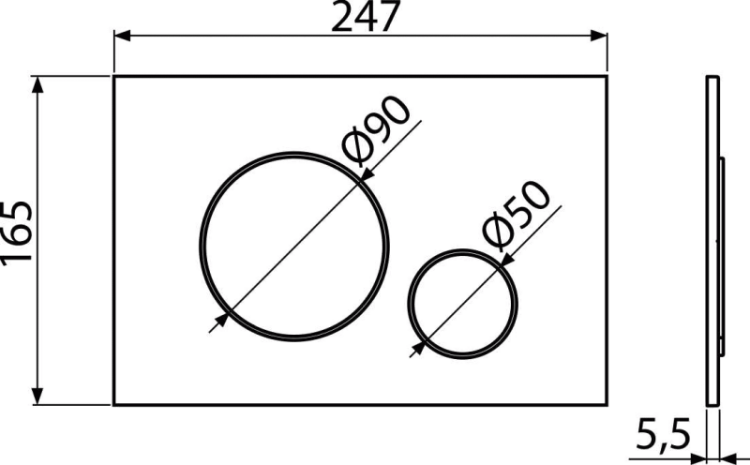 Кнопка управления для скрытых систем инсталляции, белый-мат Alcadrain M676