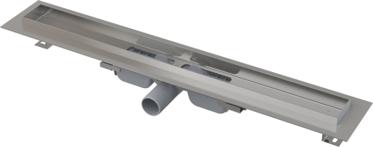 Водоотводящий желоб с порогами для цельной решетки Alcadrain APZ106 Professional Low