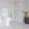 Комплект напольного унитаза Zentrum Back to Wall, тонкое сиденье микролифт, с функцией биде и встроенным смесителем