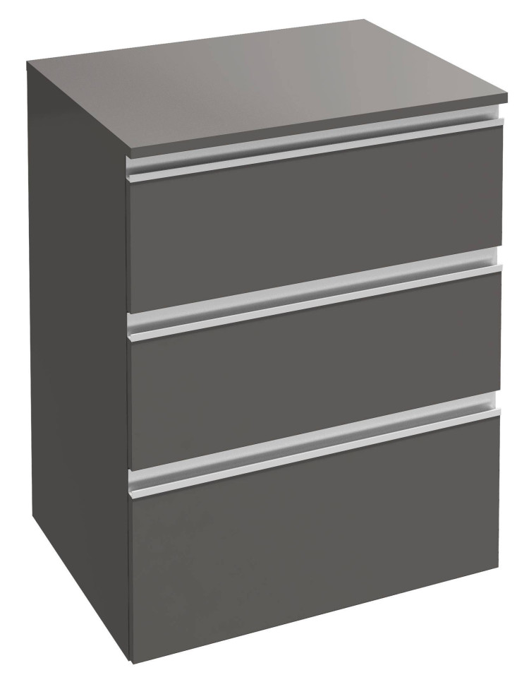 Дополнительный модуль 60 см, 3 выдвижных ящика,  белый блестящий Jacob Delafon VOX EB2065-RA-N18