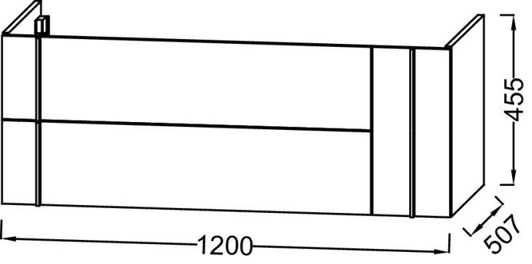 Мебель 120 см для раковины-столешницы 120 см, фактурный дуб  Jacob Delafon NOUVELLE VAGUE EB3036-E73