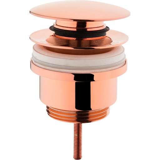 Донный клапан для раковин с переливом, нажимной, медь