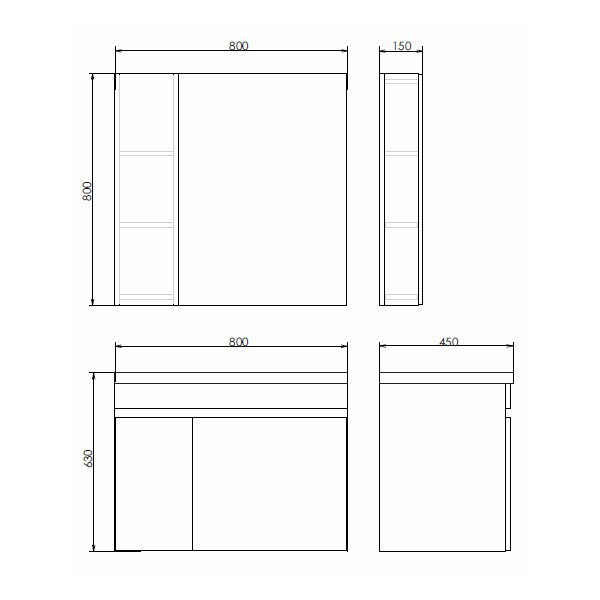Зеркальный шкаф Comforty Тромсе 80