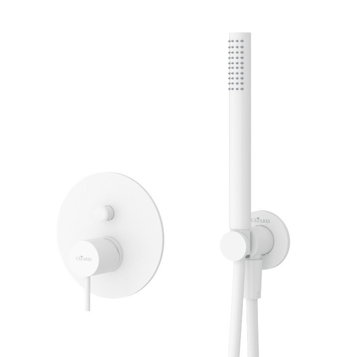 Душевая система с дивиатором для верхнего и ручного душа, верхний душ из стены 30 см Cezares LEAF-DSIP-30-L-MM