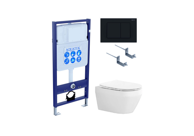 Комплект унитаз + инсталляция Aquatek SET AQUATEK ЛЕЯ-012 4в1